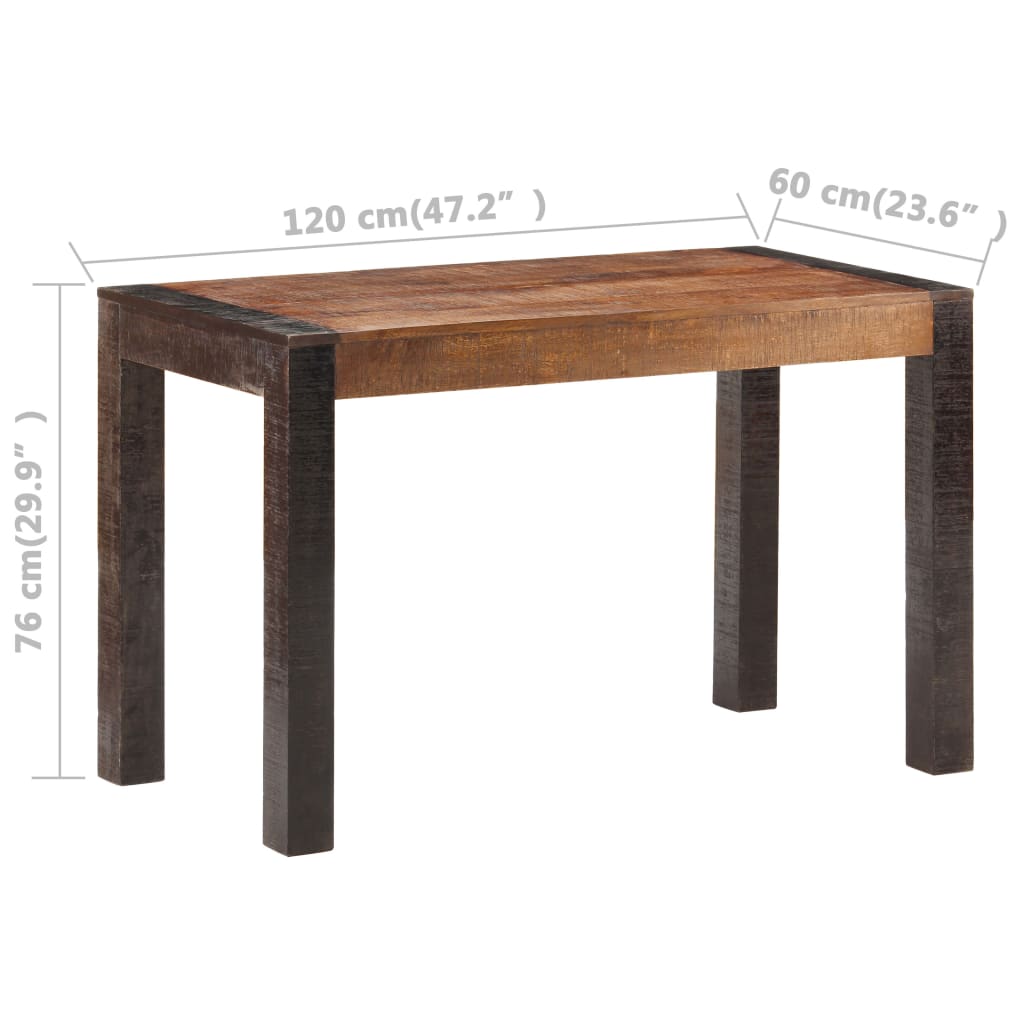 Tavolo da Pranzo 120x60x76 cm in Legno Massello di Mango Grezzo 289653