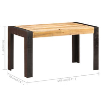 Tavolo da Pranzo 140x70x76 cm in Legno Massello di Mango Grezzo cod mxl 61253