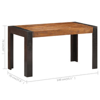 Tavolo da Pranzo 140x70x76 cm in Legno Massello di Mango Grezzo cod mxl 48039