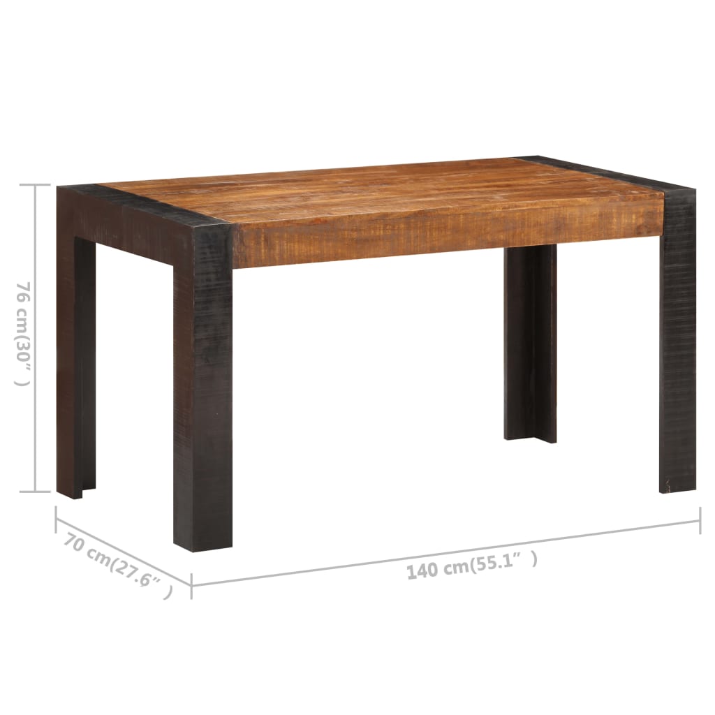 Tavolo da Pranzo 140x70x76 cm in Legno Massello di Mango Grezzo 289655