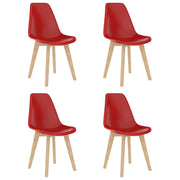 Sedie da Pranzo 4 pz Rosse in Plastica 289120