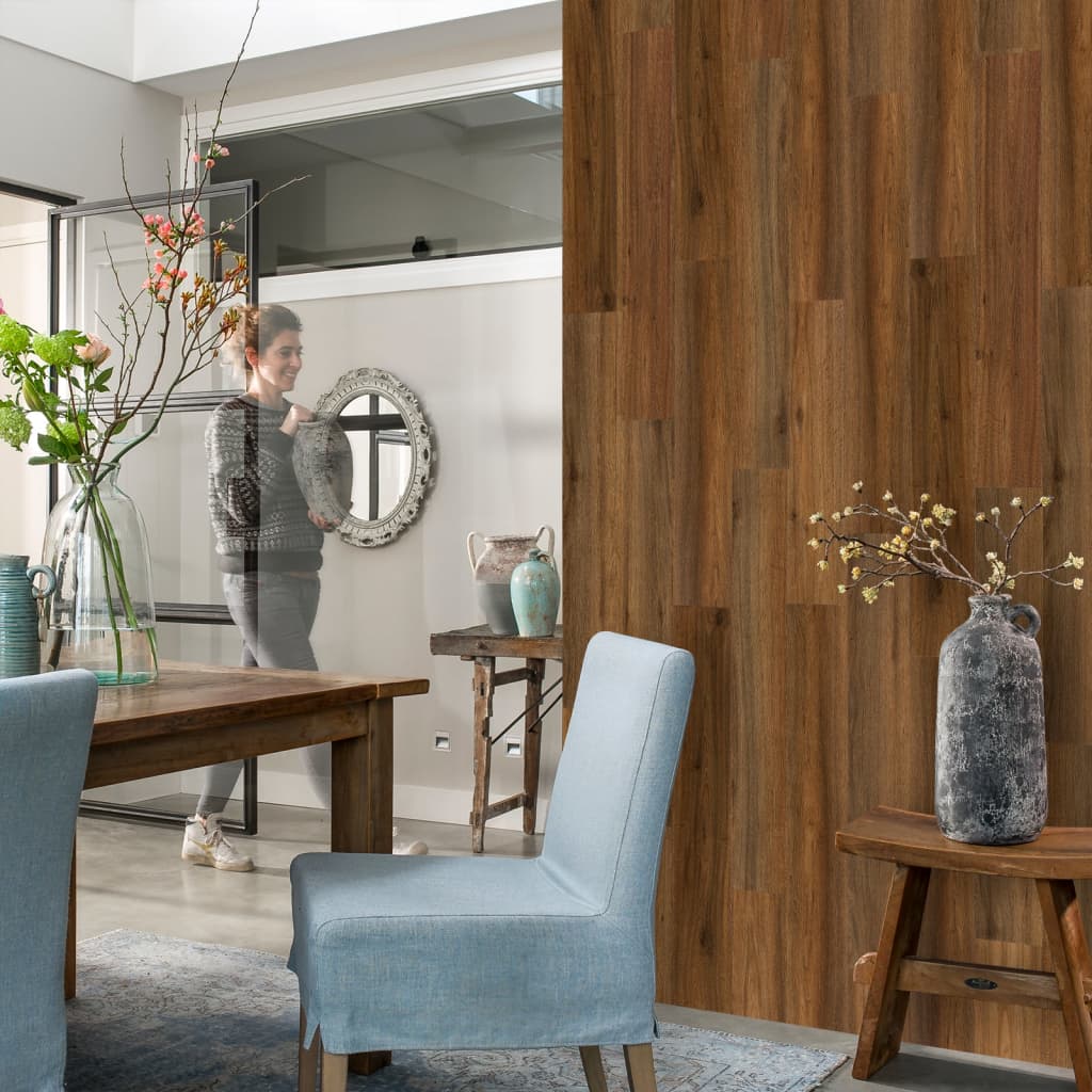 WallArt Pannelli Effetto Legno Rovere Naturale Marrone 432695