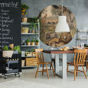 WallArt Carta da Parati Circolare Animals of Africa 190 cm 440365