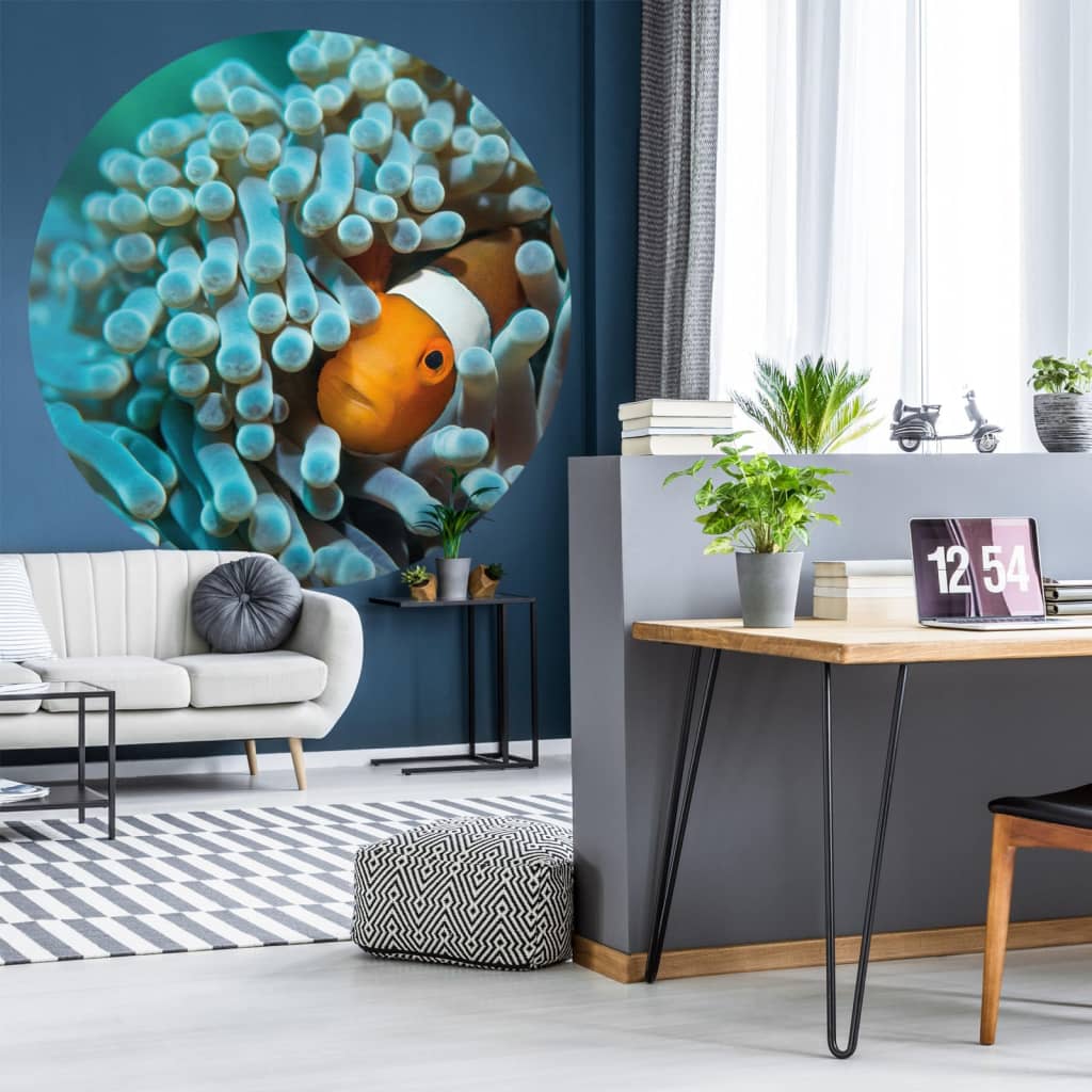 WallArt Carta da Parati Circolare Nemo the Anemonefish 142,5 cm 440374