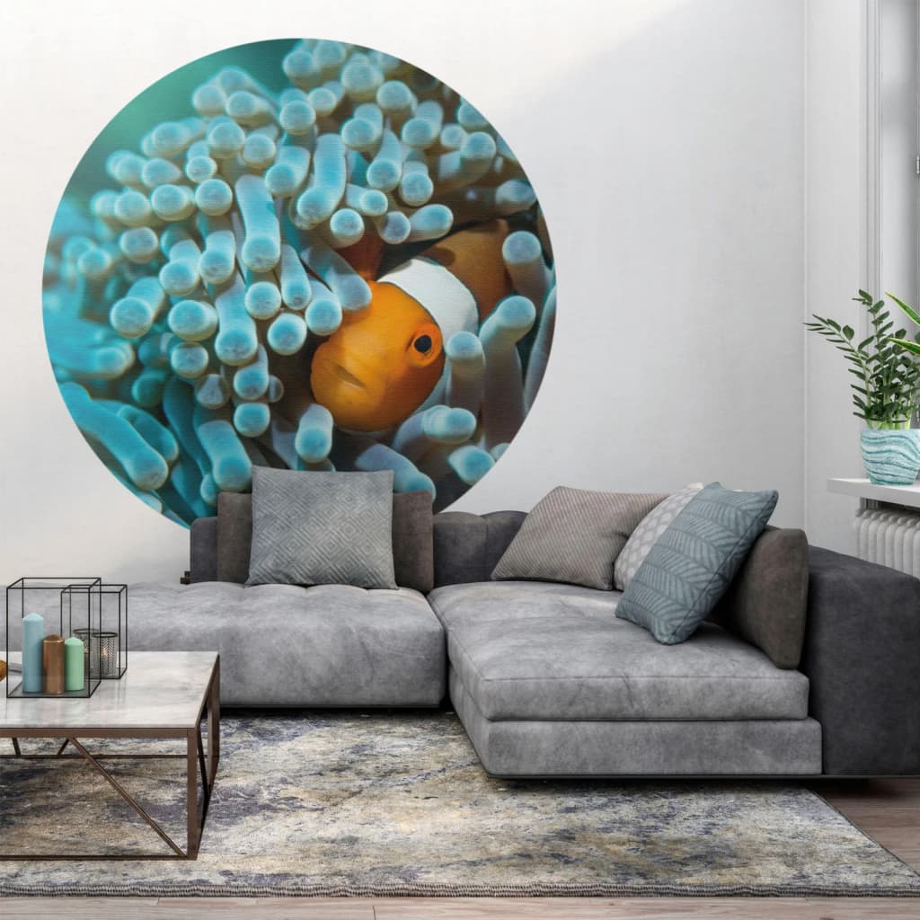 WallArt Carta da Parati Circolare Nemo the Anemonefish 142,5 cm 440374