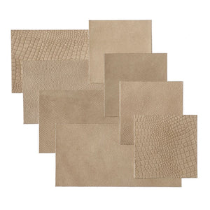 WallArt Piastrelle in Pelle Borret Beige Sabbia 32 pz 440928