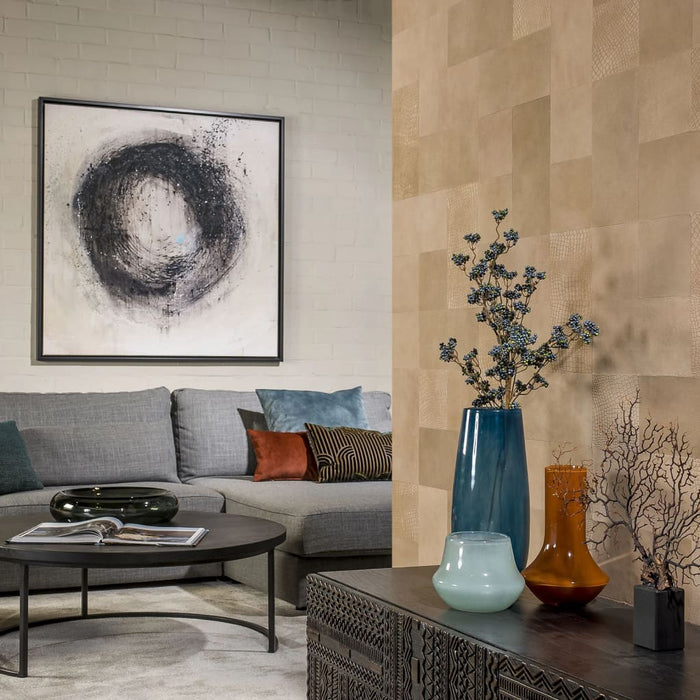 WallArt Piastrelle in Pelle Borret Beige Sabbia 32 pz 440928