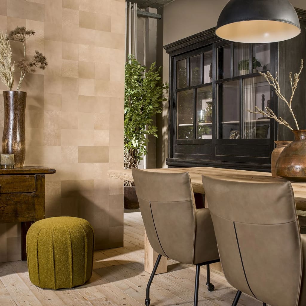 WallArt Piastrelle in Pelle Borret Beige Sabbia 32 pz 440928