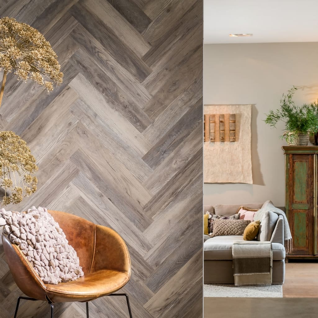 WallArt Listoni Effetto Legno Rovere Barnwood Bianco Slavato 442552