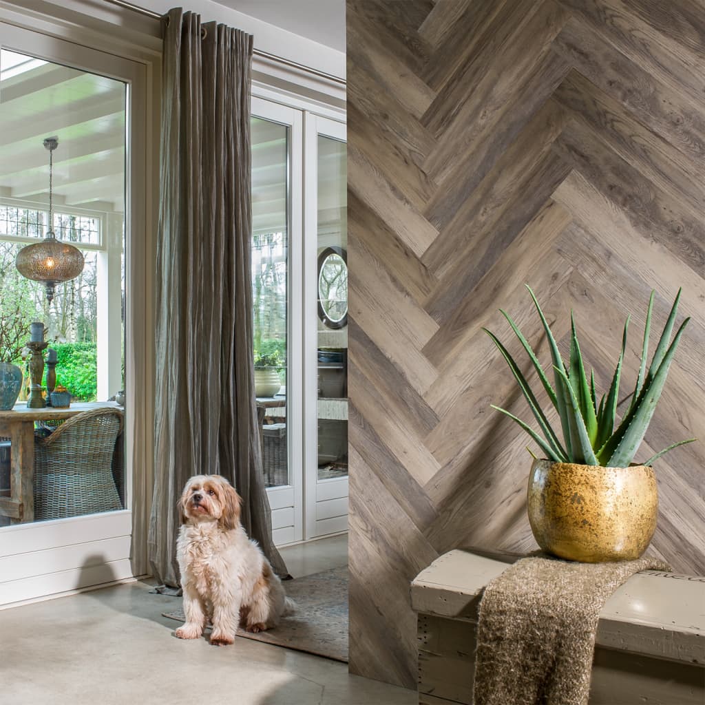 WallArt Listoni Effetto Legno Rovere Barnwood Bianco Slavato 442552