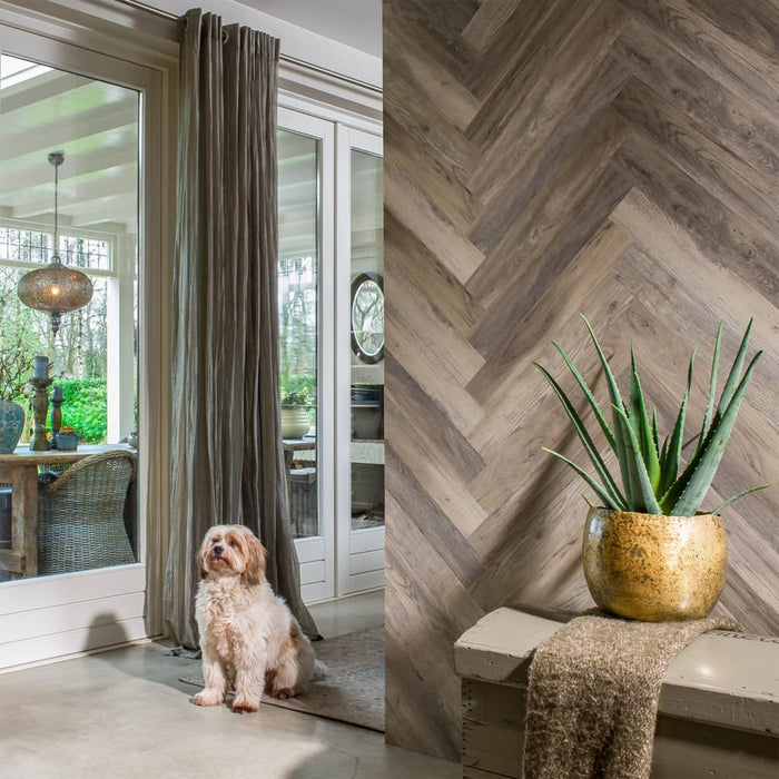 WallArt Listoni Effetto Legno Rovere Barnwood Bianco Slavato 442552