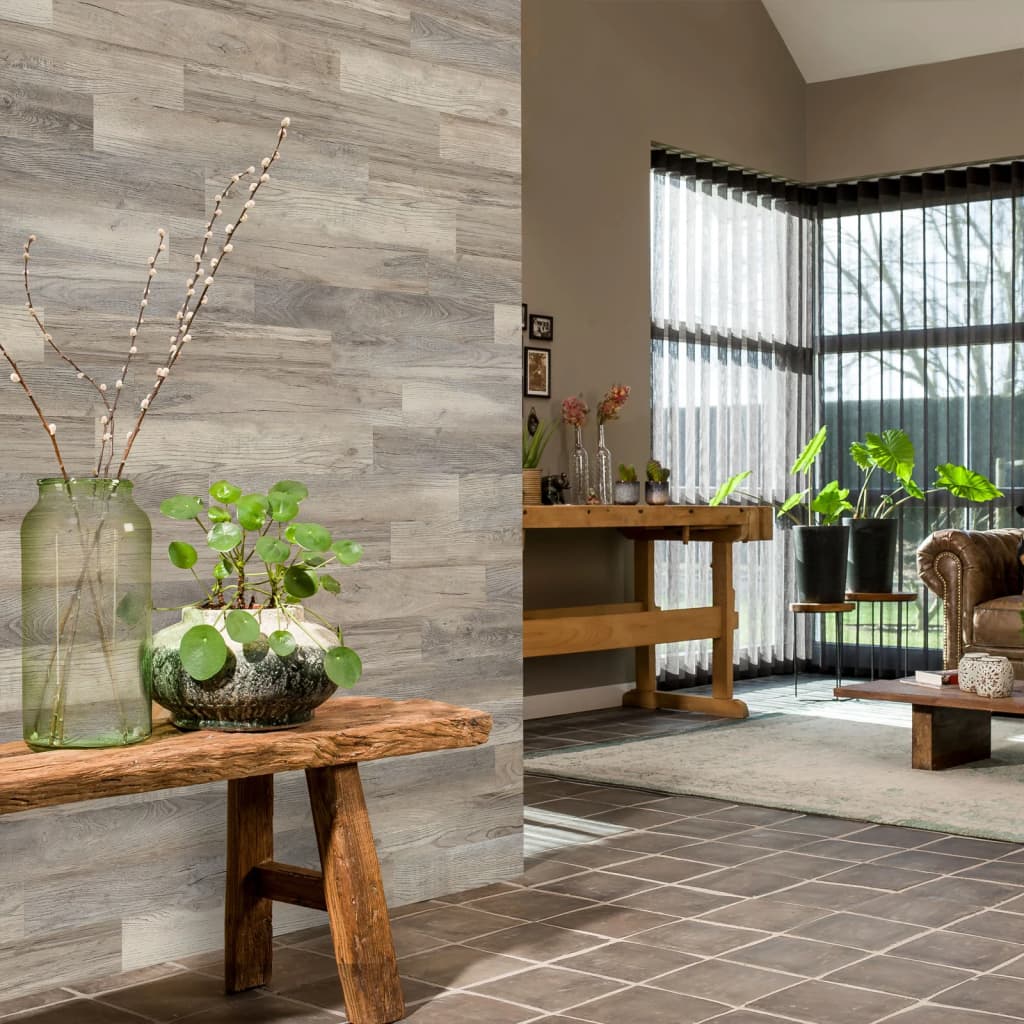 WallArt Listoni Effetto Legno Rovere Barnwood Bianco Slavato 442552