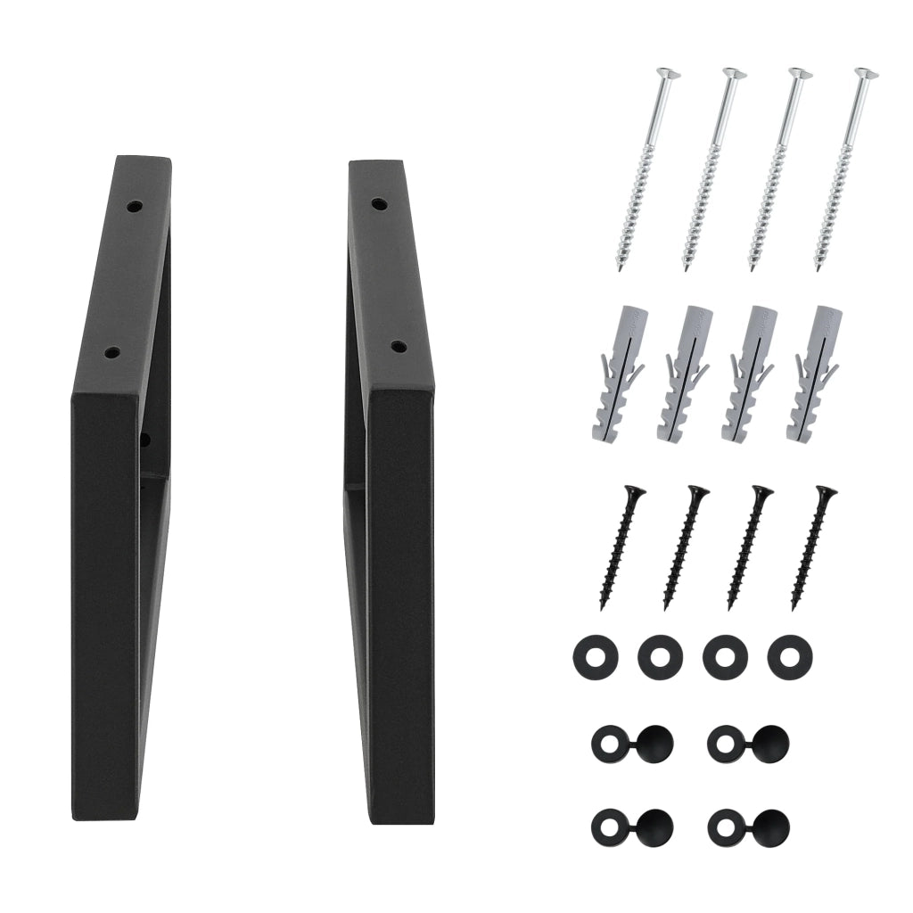 Set 2 staffe da parete fai da te in acciaio 50 x 20 cm nero opaco 03_0008099