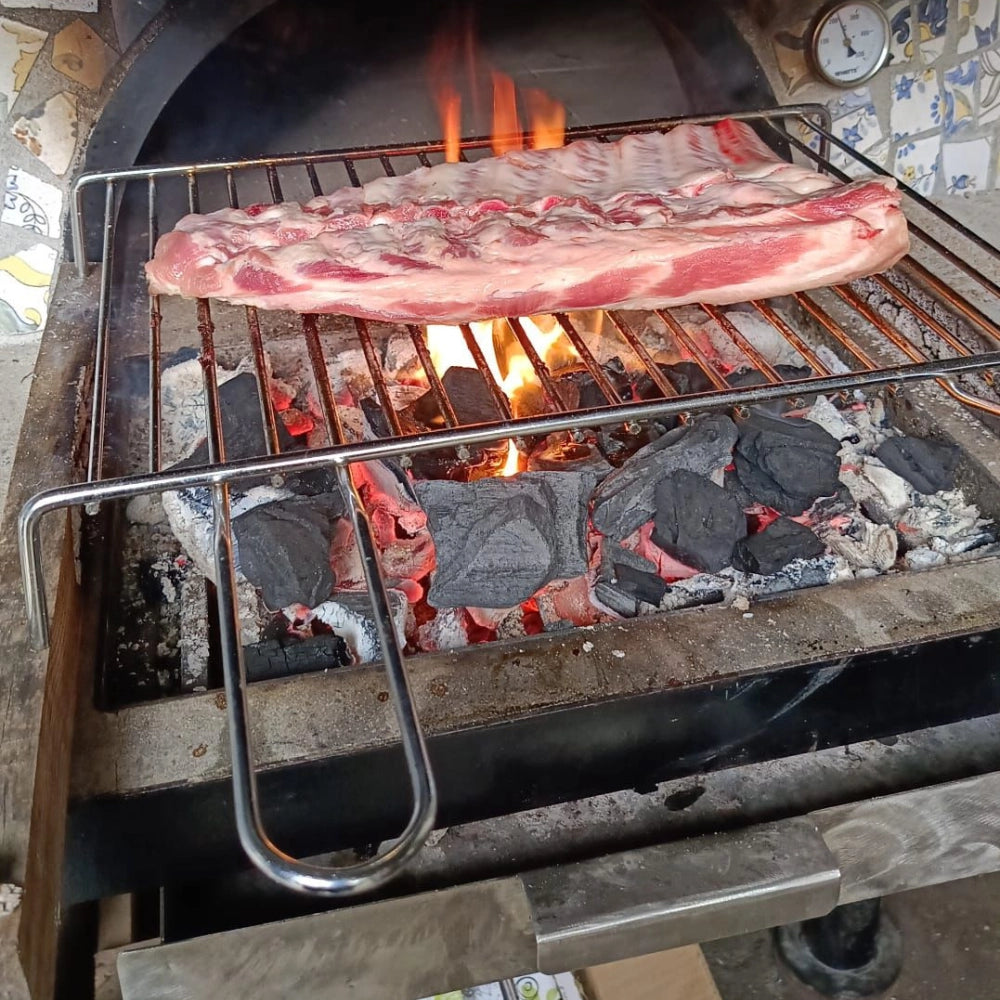 Forno a legna diametro 120 cm per 5 pizze wave beige con predisposizione barbecue