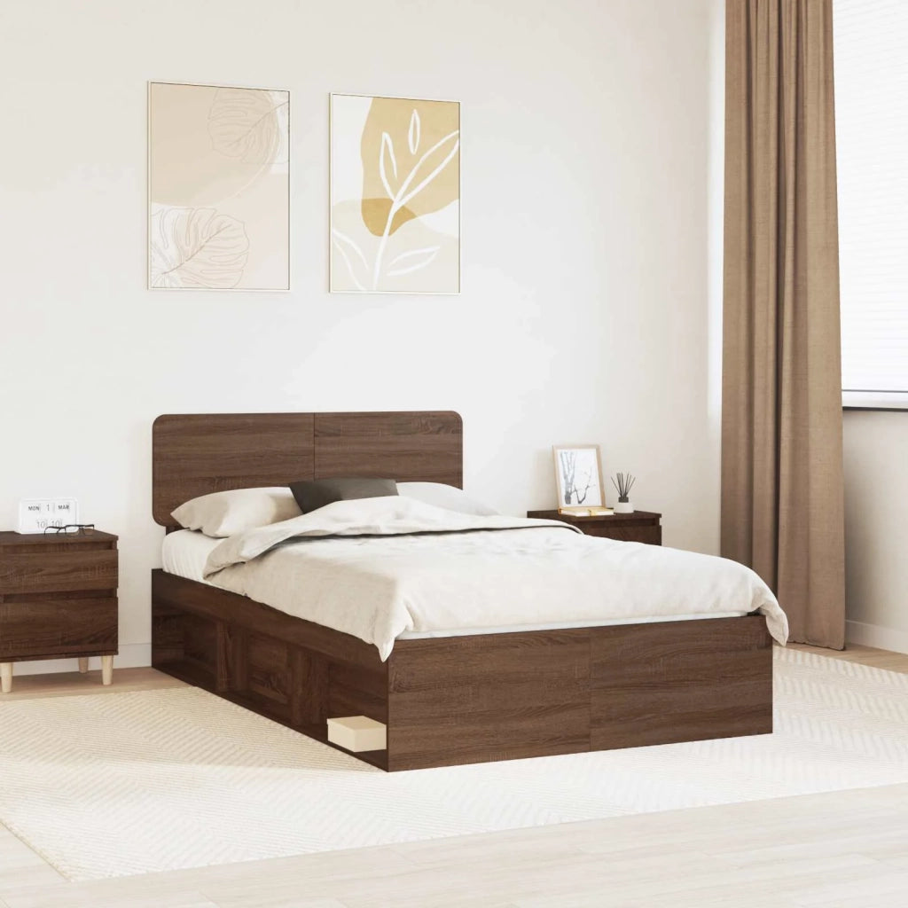 Struttura del letto Rovere Marrone 120 x 200 cm Pino massello 3412102