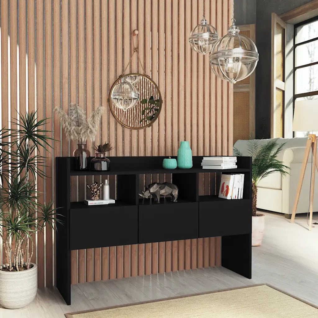 Credenza | Madia | Buffet da pranzo | Armadio da pranzo Nera 105x30x70 cm in Legno Multistrato