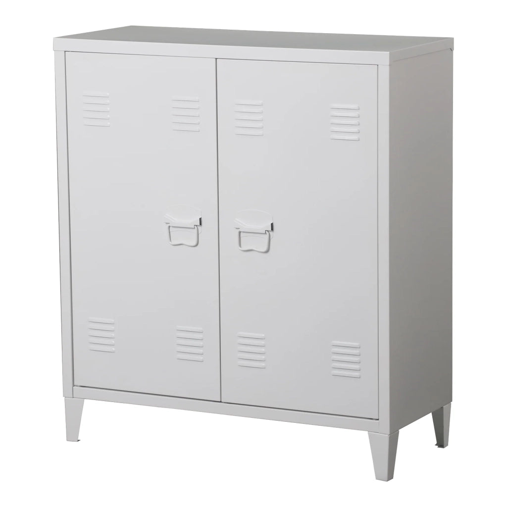 Armadio armadietto per ufficio mobiletto portaoggetti per ufficio officina camera da letto mobiletto per ufficio in metallo con 2 ante 90 x 80 x 33 cm bianco 03_0006336