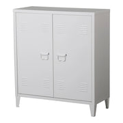 Armadio armadietto per ufficio mobiletto portaoggetti per ufficio officina camera da letto mobiletto per ufficio in metallo con 2 ante 90 x 80 x 33 cm bianco 03_0006336