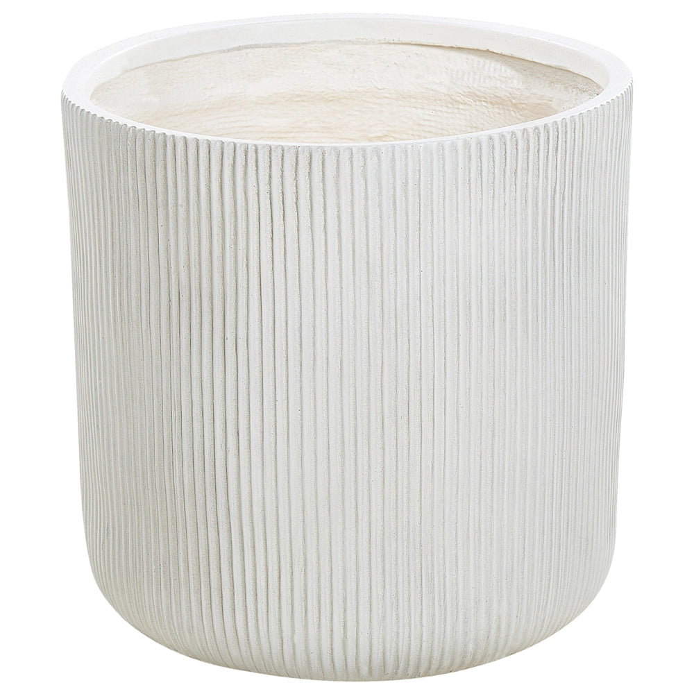 Vaso da fiori per in fibra di argilla bianco 45 x 45 x 45 cm giardino esterno terrazzo