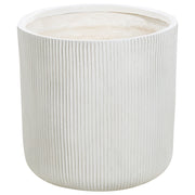 Vaso da fiori per in fibra di argilla bianco 45 x 45 x 45 cm giardino esterno terrazzo