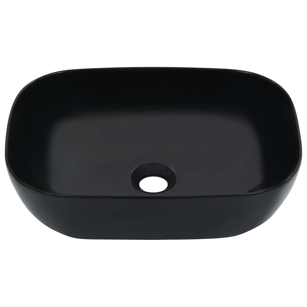 Lavandino 45,5x32x13 cm in Ceramica Nero cod mxl 42411