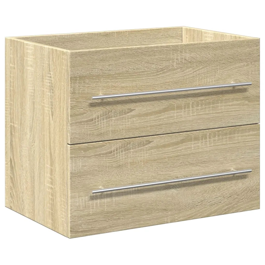 vidaXL Set Mobili da Bagno 2 pz Rovere Sonoma in Legno Multistrato