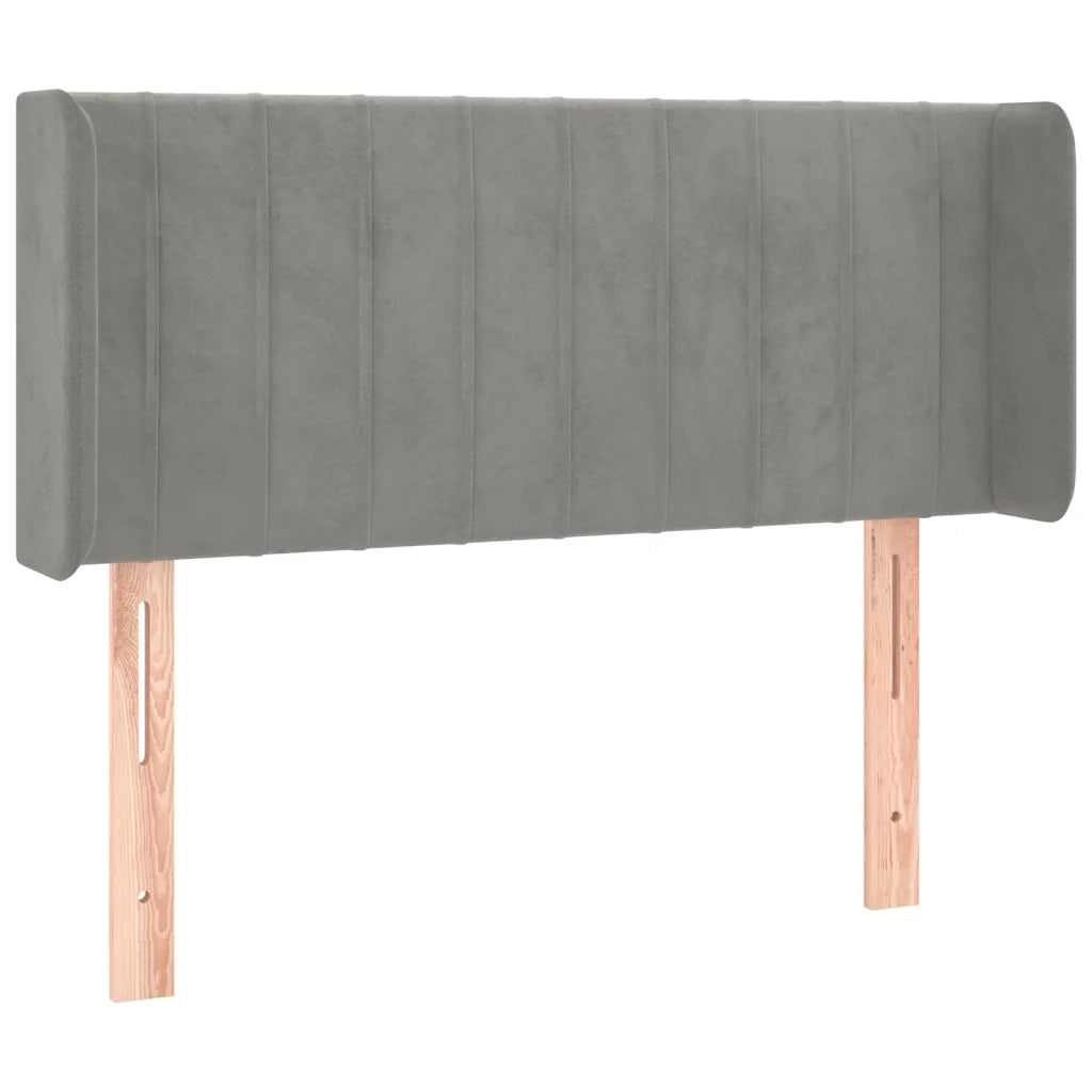 Testiera ad Orecchio-Testata con Orecchie Grigio Chiaro 103x16x78/88 cm in Velluto 558446