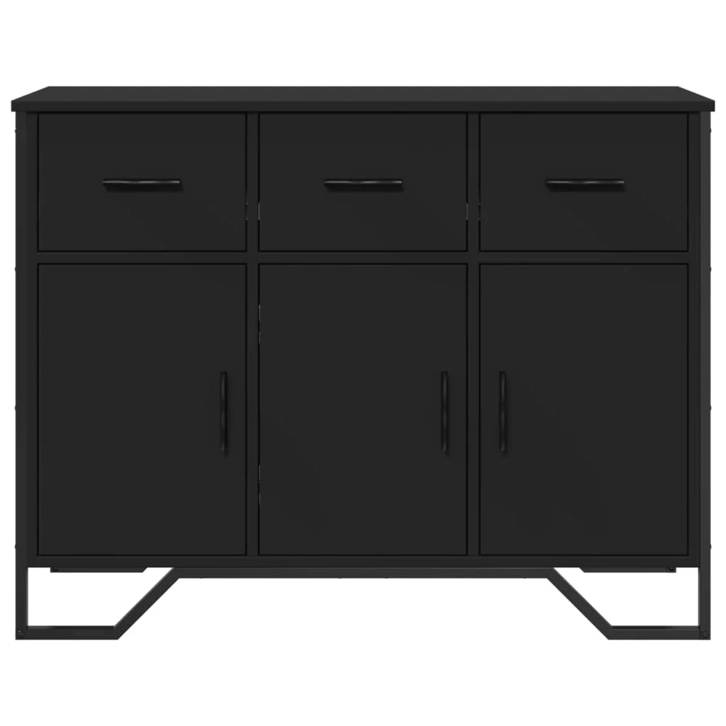Buffet credenza cassettiera mobiletto mobile contenitore organizer per cucina soggiorno salotto 97 x 32,5 x 74,5 cm legno ingegnerizzato nero 02_0036158