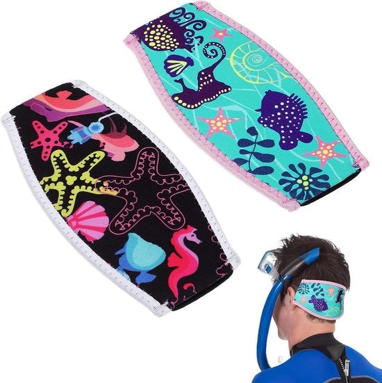 2 pezzi di maschera da subacqueo per nuoto occhiali con cinturino guanto - maschera da nuoto cinturino copertura - attrezzo da subacqueo - cappuccio da nuoto per la testa - maschera da snorkeling cinturino - confezione in neoprene elasticità
