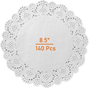 Decorazioni in Carta 140 Pezzi - Dischi in Carta 21,6 cm - Decorazioni in Carta Bianca - Copricoperte Decorative - Protezione per Cucina - Progetti di Ricamo - Copricoperte da Tavola