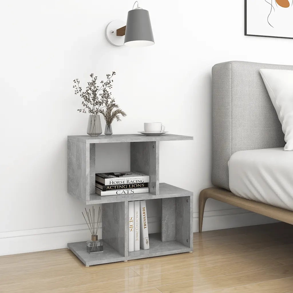 Comodino Grigio Cemento 50x30x51,5 cm in Legno Multistrato 806372