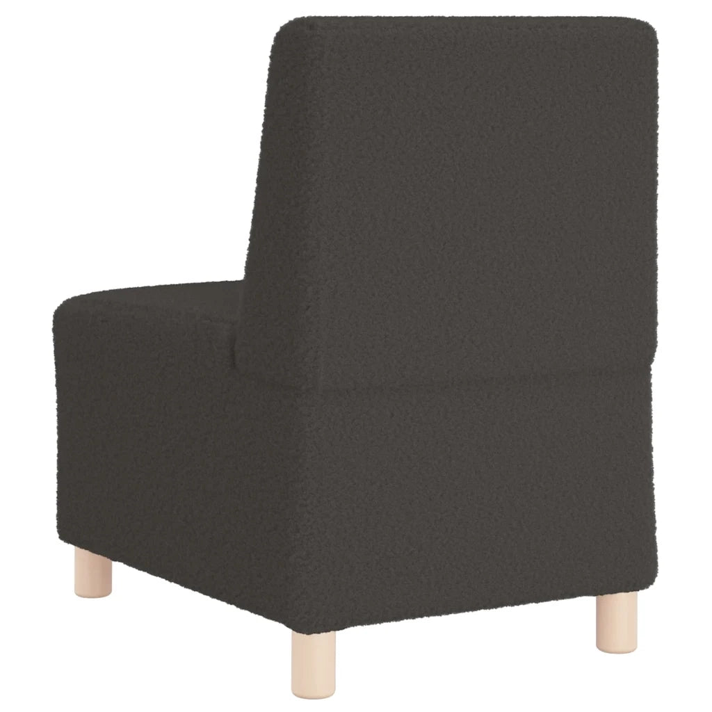 Divano Sedia senza Braccioli Grigio Scuro 55 cm Tessuto Riccio Simile alla Lana