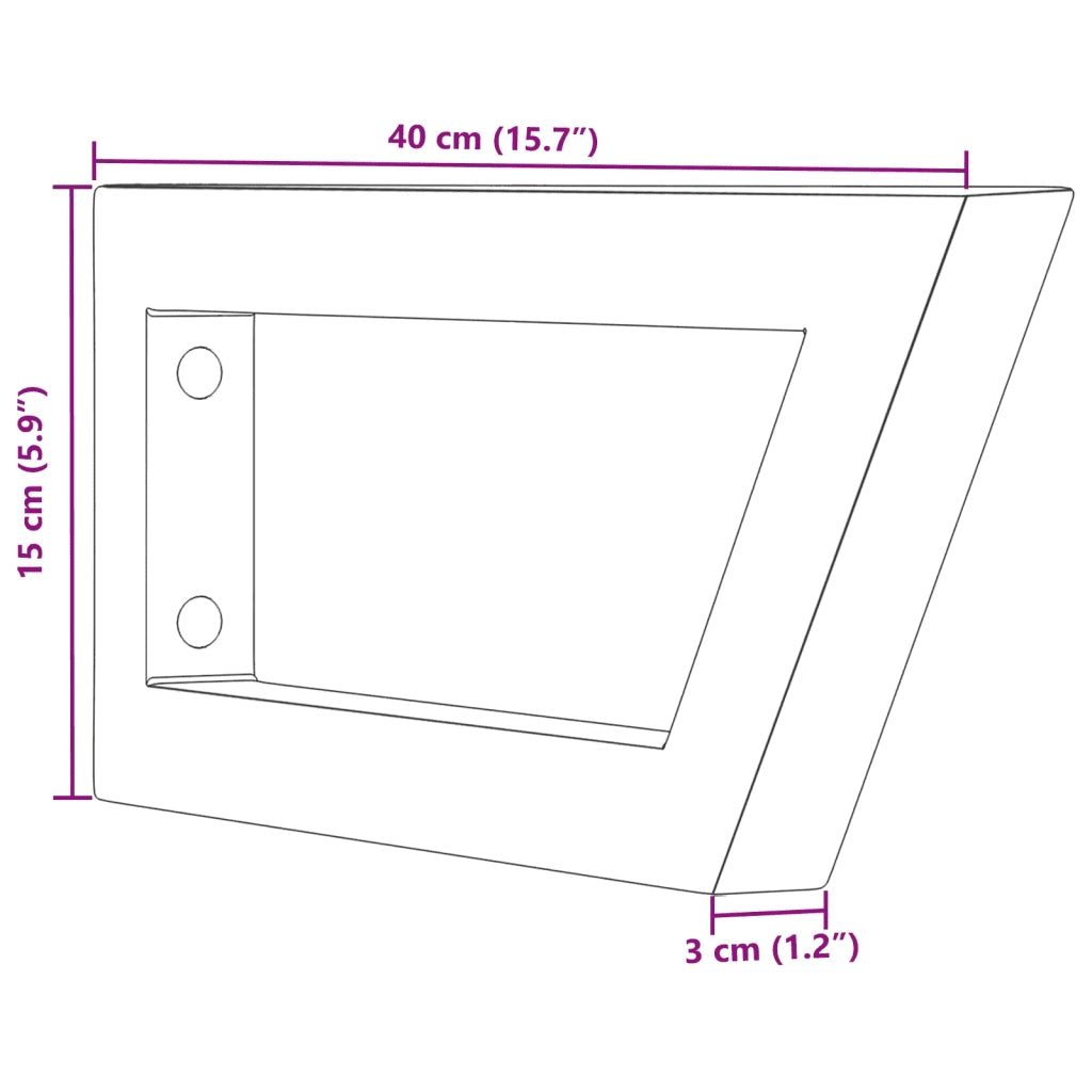 Reggimensole per Lavabo 2 pz Bianche Trapezio in Acciaio CFW7489835