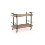 Carrello da servizio, mobile contenitore di design per cucina o sala da pranzo TROLLEY. Colori legno e nero.