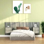 Testiera Letto con Comodini in Legno Multistrato Grigio Sonoma 3115690