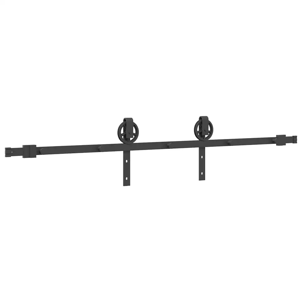 Kit di Binari per Porte Scorrevoli 183 cm Acciaio Nero CFW8026630