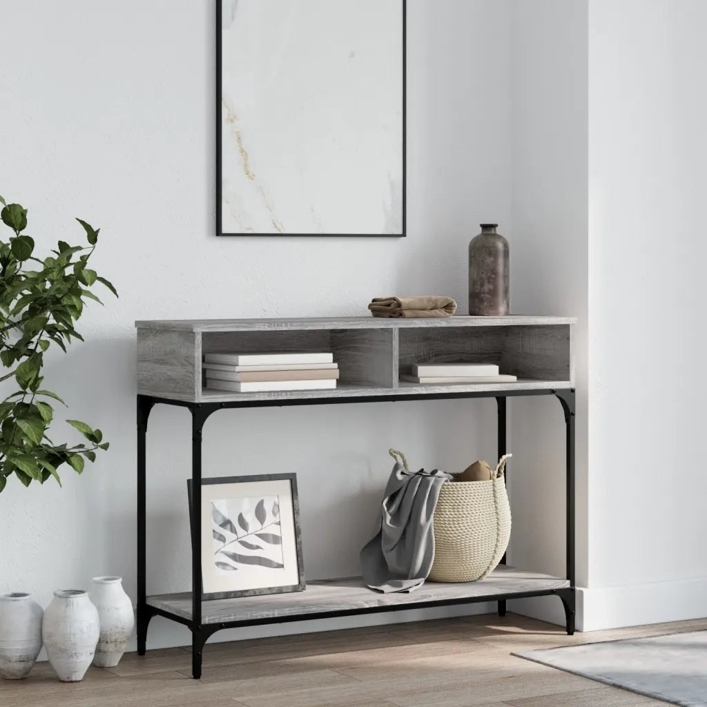 Tavolino Consolle | Tavolo d'Ingresso Grigio Sonoma 100x30,5x75cm Legno Multistrato