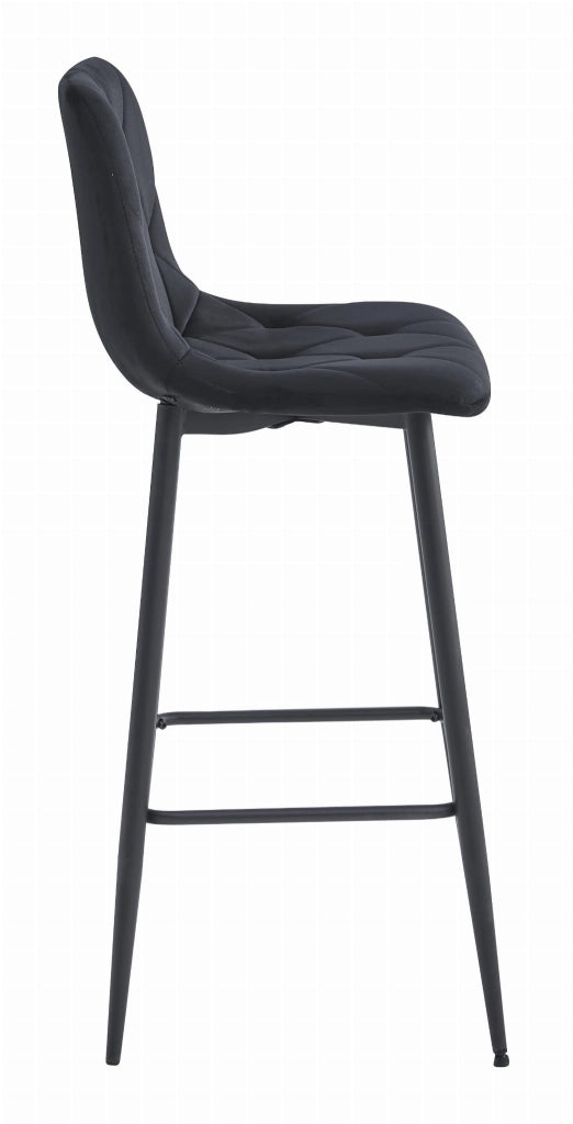 Sgabello da bar in velluto nero Valora KODA STOOL x2