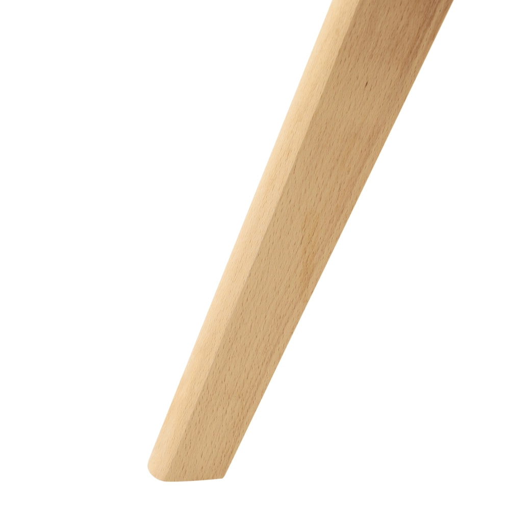 Set di 2 Sedie da Pranzo Tessuto grigio chiaro e Gambe in Legno Imbottitura verticale Schienale curvo