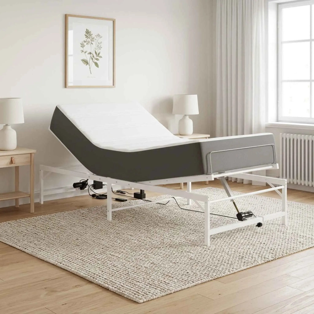 Telaio Letto Elettrico Regolabile Bianco 75 x 190 cm Acciaio 42021394