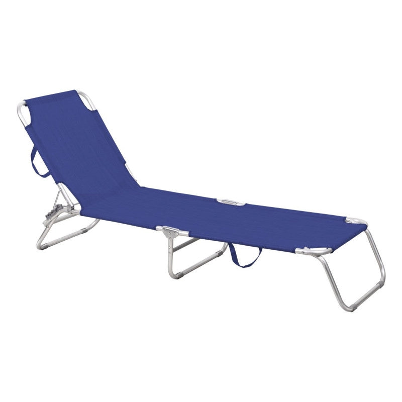 Set di 4 Lettini Con Parasole Blu Melange