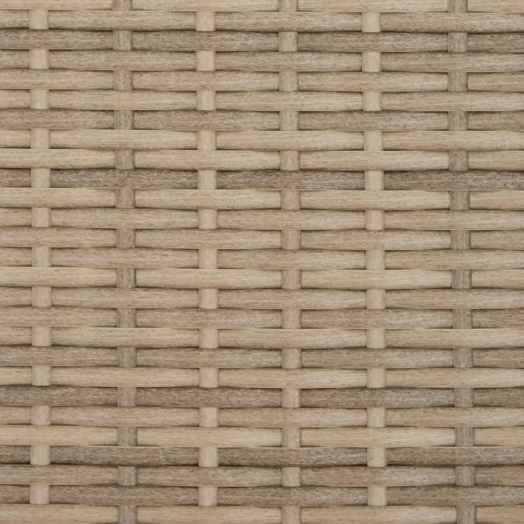 Divano Giardino 3 Posti Baldacchino e Sgabelli Beige Polyrattan