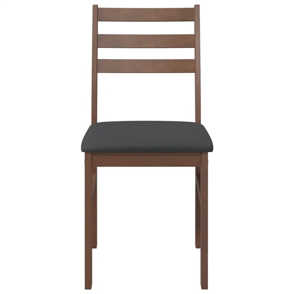 vidaXL Sedie da Pranzo con Cuscini 2pz Marrone Legno Massello di Hevea
