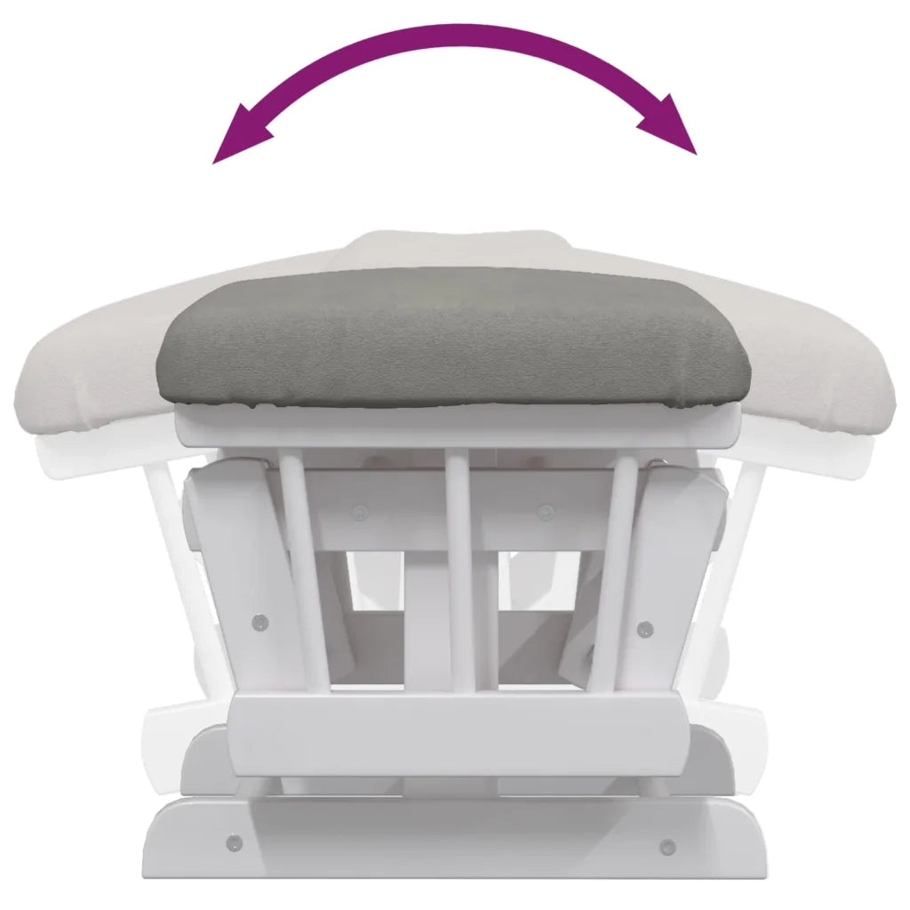 Poltrona Glider con Sgabello-Sedia a dondolo Grigio Chiaro in Tessuto 704825