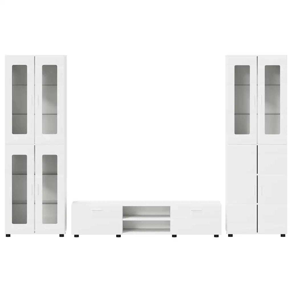 Set mobile TV con porta FLORIN 3 pcs Bianco Legno multistrato 3398004