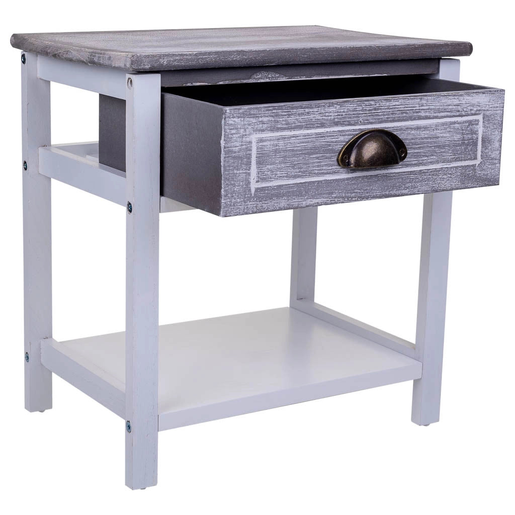 Comodino in legno bianco 40x29x42