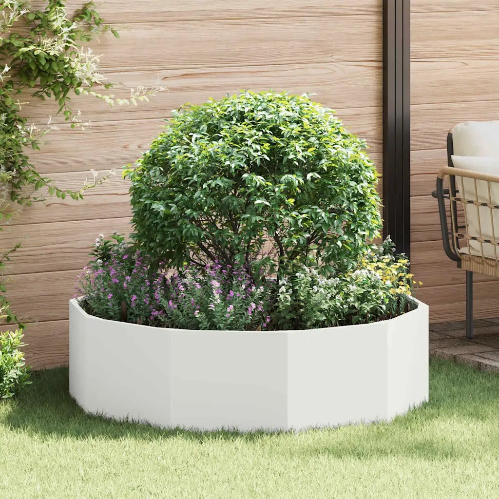 Fioriera | Cassetta per fiori | Vaso Bianco 120 x 120 x 35 cm Acciaio