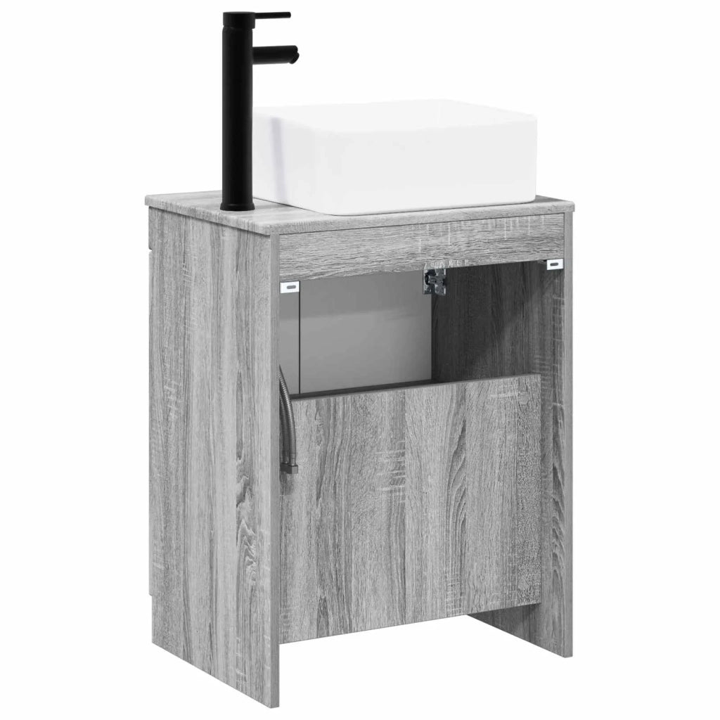 Set di mobili per il bagno Sonoma grigio Legno ingegnerizzato 3404228