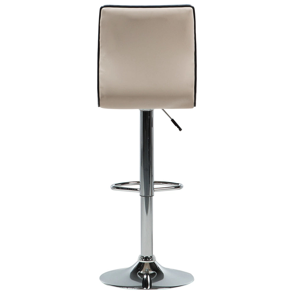 Set di 2 sedie da bar Sedile in ecopelle beige Struttura in argento Altezza del bancone Girevole regolabile in altezza