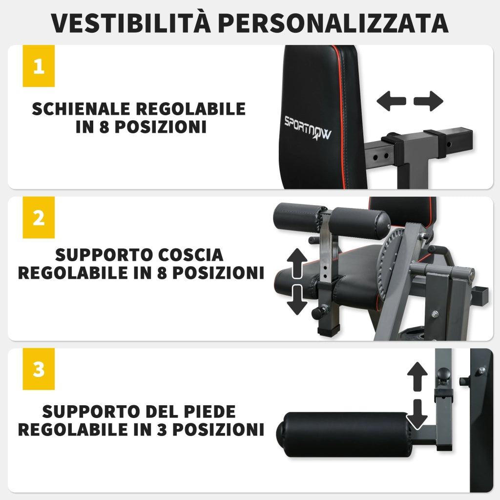 Seated Calf Machine 32 posizioni da Seduti 100x90x105 cm Grigio e Nero